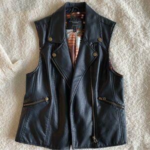 Sanctuary Black Faux Leather Vest